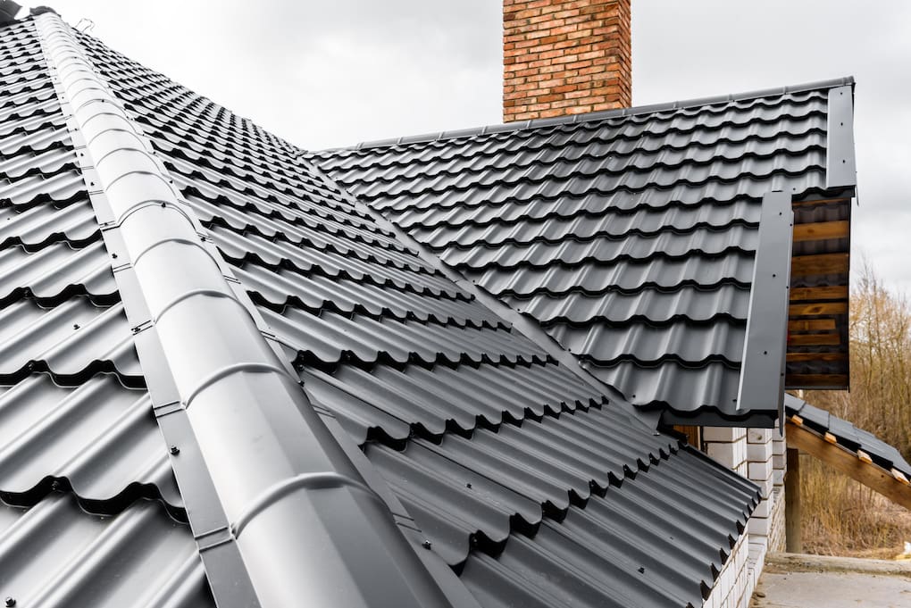 black metal shingle roof