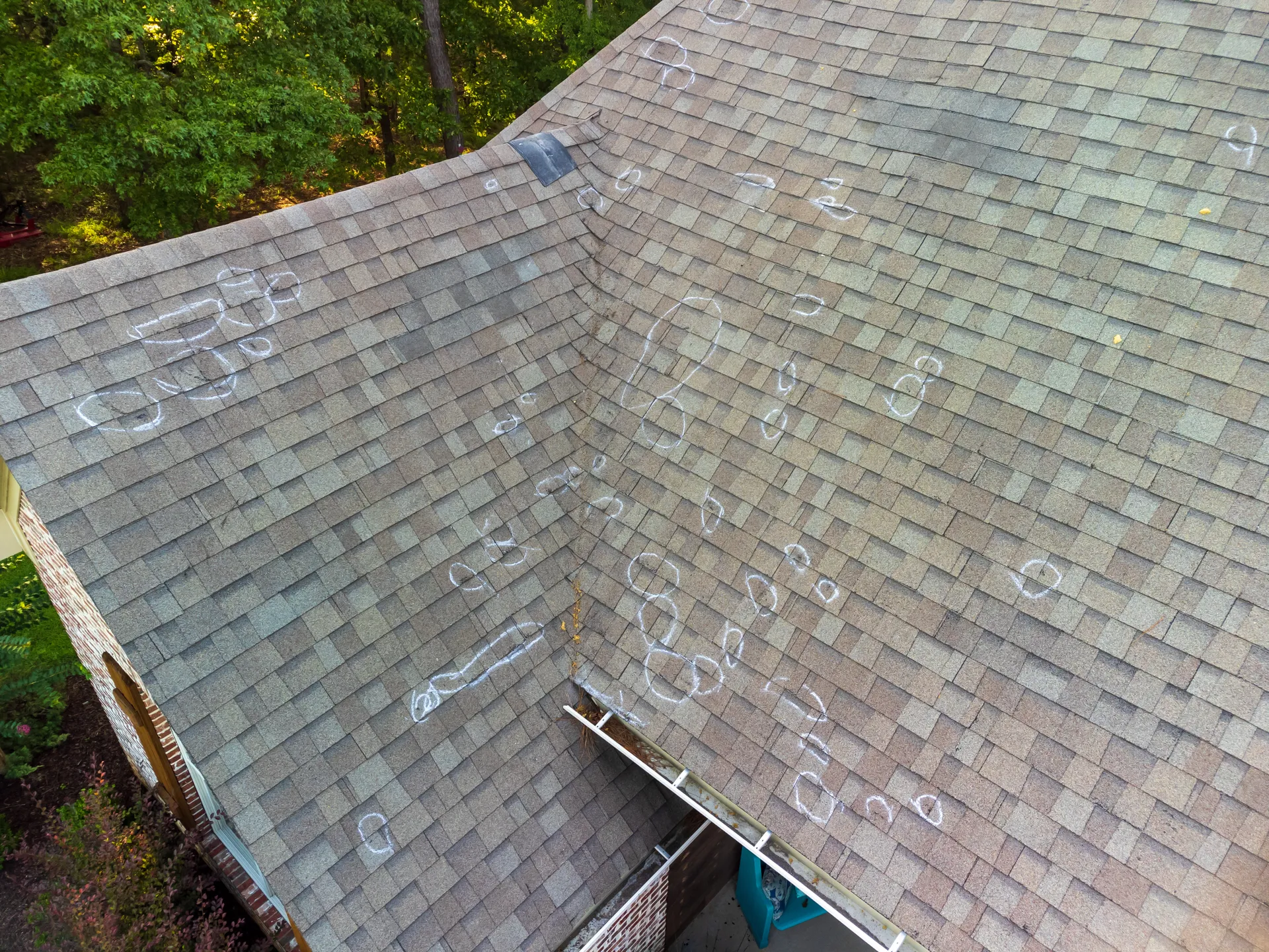 hail damage on a roof