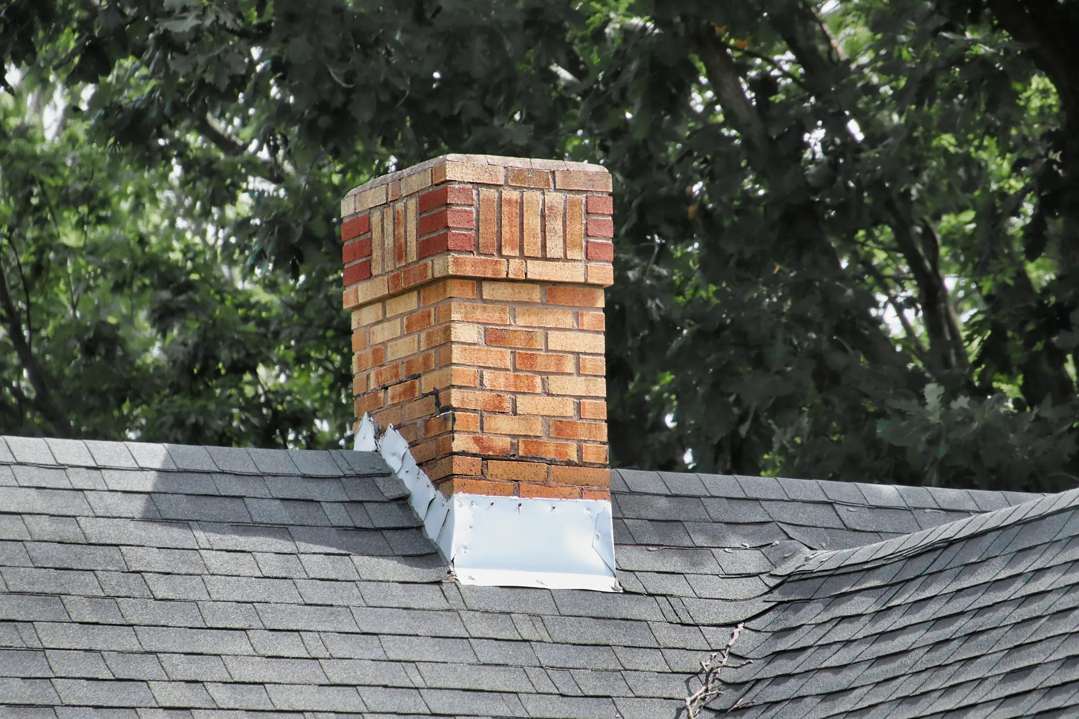 chimney flashing on a roof