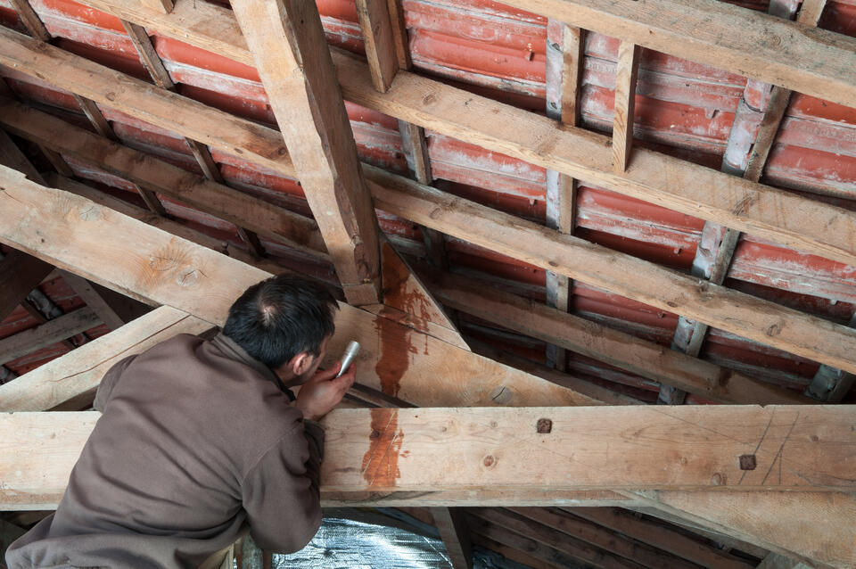 how to find a roof leak-inspecting attic for water leaking from roof